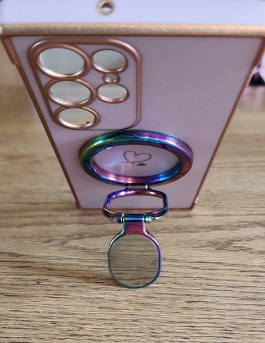Samsung S22 Ultra Iridescent Phone Case With Magnetic Phone Ring Holder - Photo 12 sur 15
