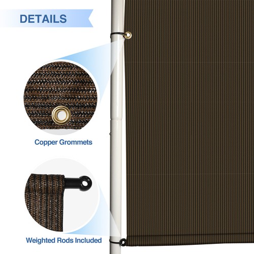 Panel de cubierta de bloque UV de pantalla de pérgola de repuesto de 12' con bolsillo de varilla para patio jardín - Imagen 22 de 55