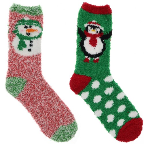 Damen Weihnachten Hausschuhe Socken flauschig butterweich 2 Paar warm kuschelig Geschenk Einheitsgröße - Bild 13 von 47