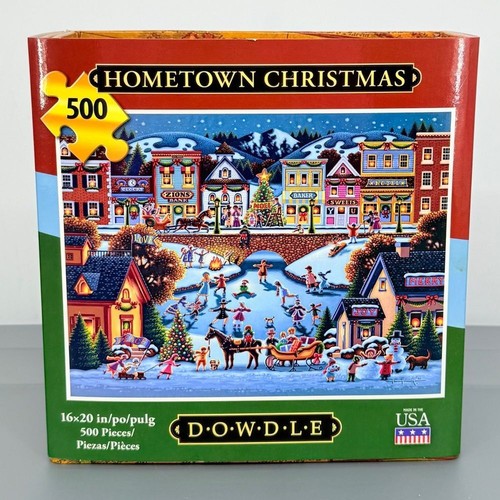 Dowdle Puzzles Heimatstadt Weihnachten 500 Stück Puzzle 16"x20" Made in USA
