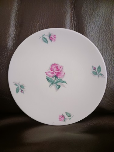 (4) Edwin Knowles Rose and Leaf Dessert Plates 6" One Set of 4 White & Pink - Picture 2 of 6