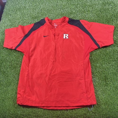 Rutgers University Pullover Windbreaker Shirt Nike Men’s Medium Red Short Sleeve - Picture 5 of 17