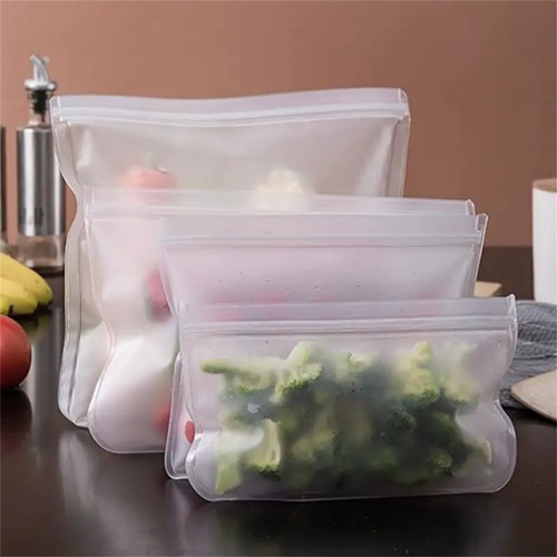 UP 50X EVA Silicone Food Storage Bags Reusable Snack Zip Lock Pouch Fresh Sealer - Picture 5 of 12