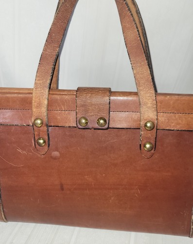 JOHN ROMAIN Hand Bag w/ Brass Studs, 11.5" x 7.5" x 4" Pre-Owned - Picture 7 of 12
