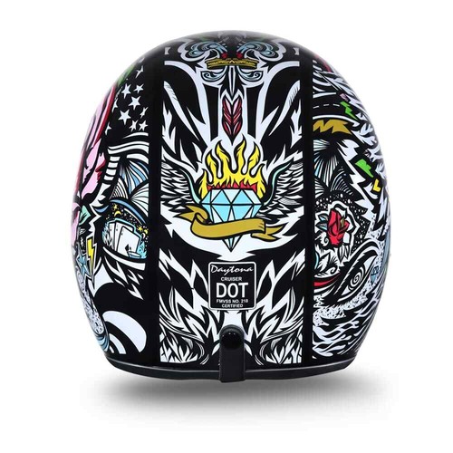 Daytona Helmets Cruiser W/ Tribal Vespa Biker DOT Motorcycle Helmet - Bild 5 von 7