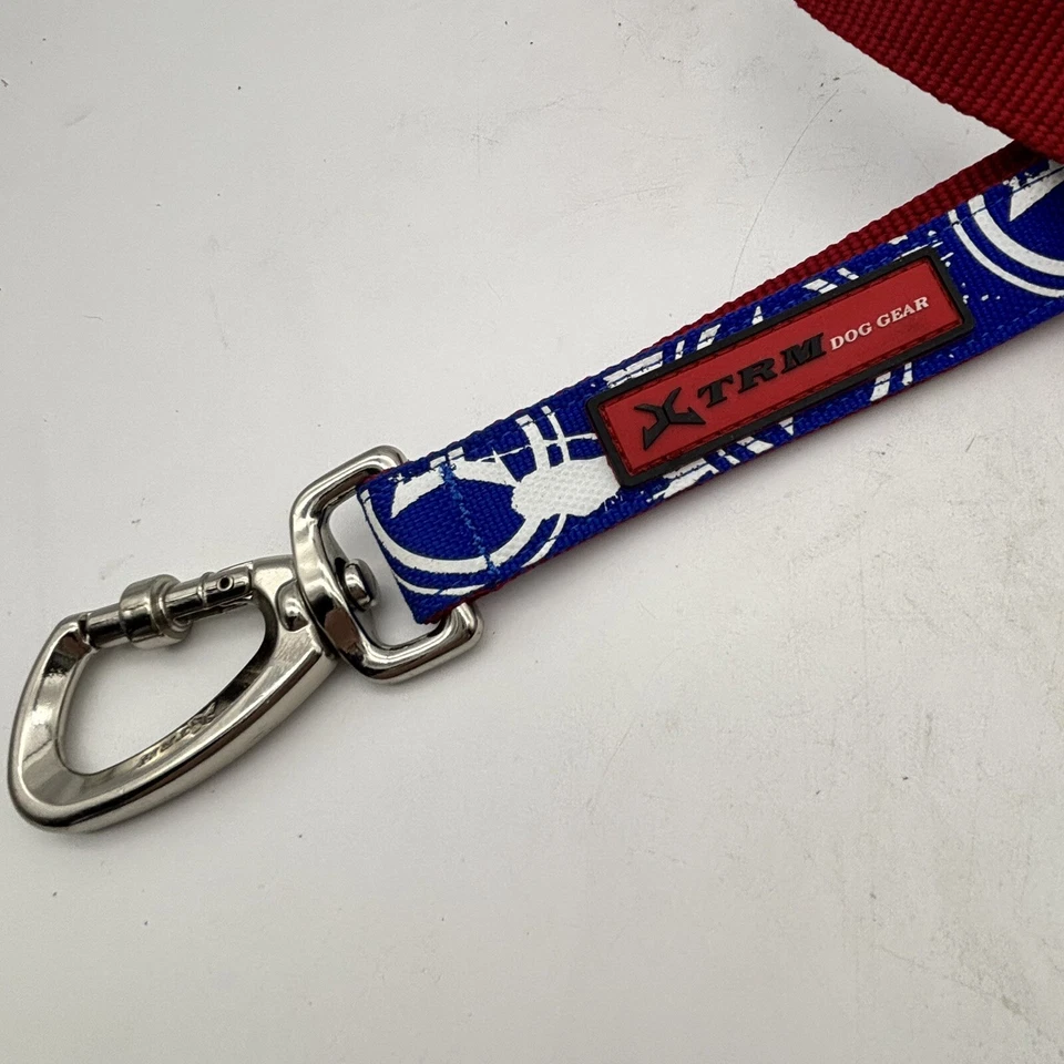 Correa ajustable con logotipo Xtrm azul rojo 6' para perro de entrenamiento canino informal Foto 4 de 4