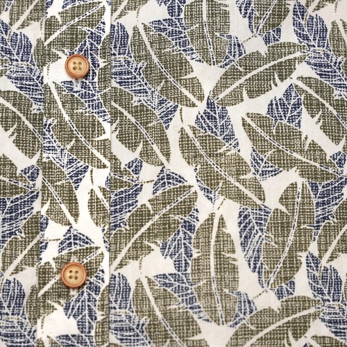 Dillard's Rowm Men's Long-Sleeve Shirt 3XT Green Blue Leaf Print 100% Cotton NWT - Picture 7 of 12