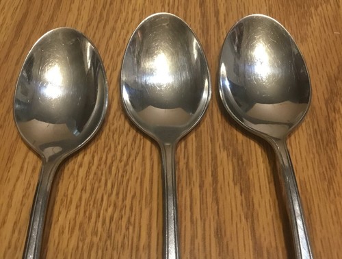 Oneida Ltd Summer Mist Autumn Glow Oval Table Spoons Wm A Rogers 6 7/8" Lot of 3 - Picture 2 of 7