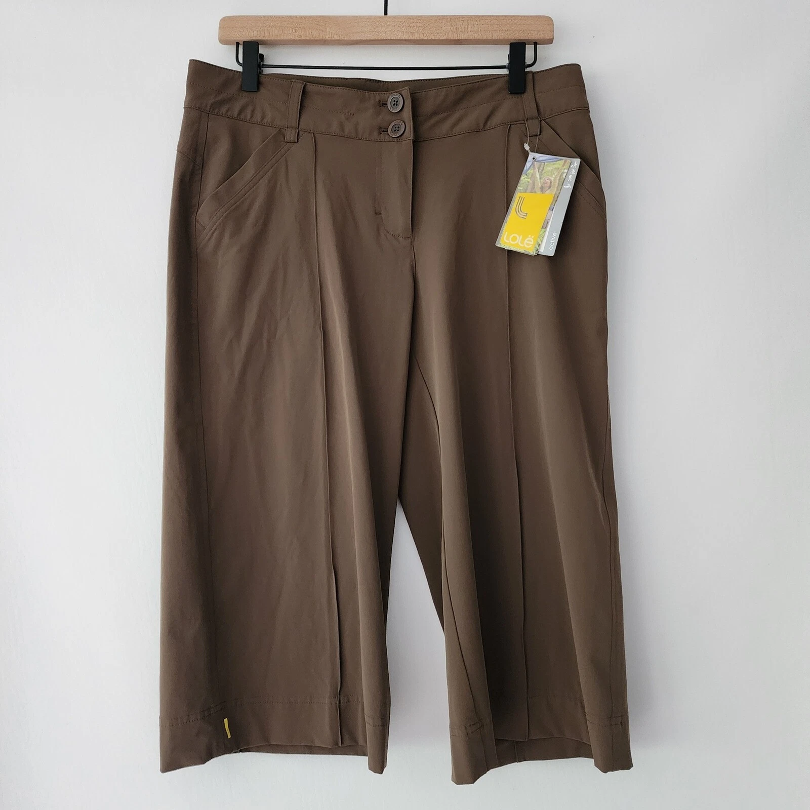 NEW Lole UPF 50 wrinkle free stretch capri gaucho brown pants womens size 10
Opens in a new window o
