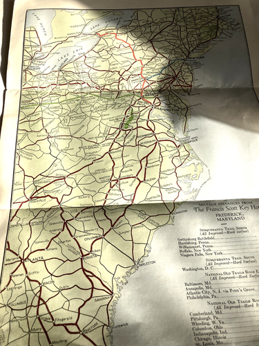 Große ausklappbare Straßenkarte von 1926, The National Highway in Maryland, USA - Bild 5 von 9