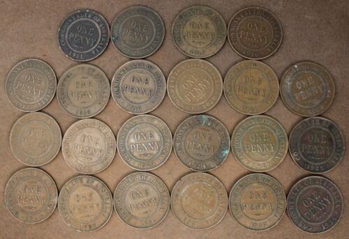 * MIXED PREDECIMAL KGV PENNIES 22 VARIOUS DATES ALL DIFFERENT AVERAGE #TVZ86