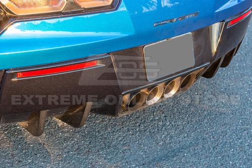 EOS For 14-19 Corvette C7 | HYDRO CARBON FIBER Rear Bumper Air Diffuser Fins - Picture 6 of 12