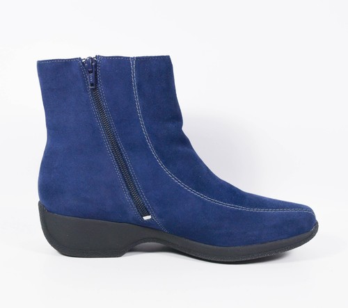 Stivaletti Clarks 2009 Ashlyn blu navy pelle scamosciata zip taglia 8,5M - Foto 5 di 7