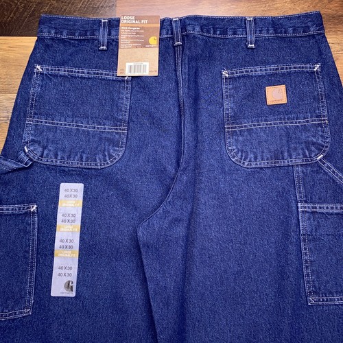 Carhartt Work Dungaree Jeans Mens 40x30 Loose Original Fit New - Picture 8 of 15