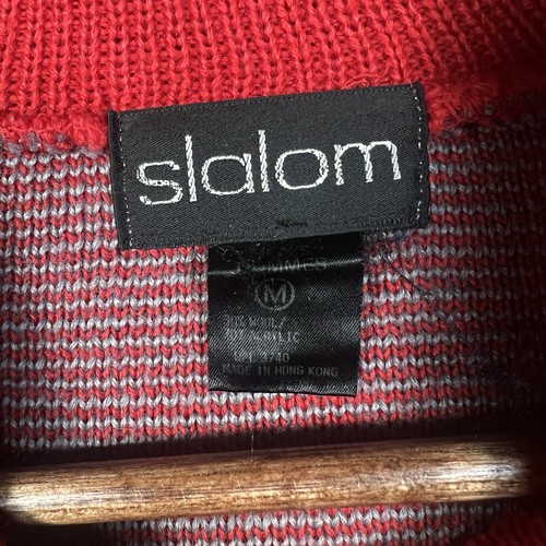Vintage Slalom Skipullover Retro Herren Medium Wollmischung 1/4 Zip Pullover Rot - Bild 6 von 8