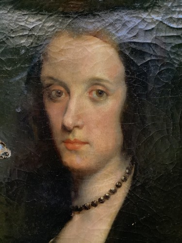 Early 19th Century Circle Francisco de GOYA Portrait of Lady with Necklace Oil - Photo 3 sur 10
