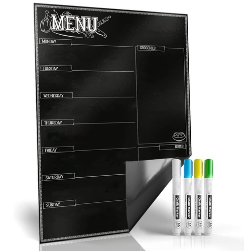 Magnetic Dry Erase Kitchen Fridge Weekly Meal Planner Menu Board Chart 17x12'' - Picture 8 of 9