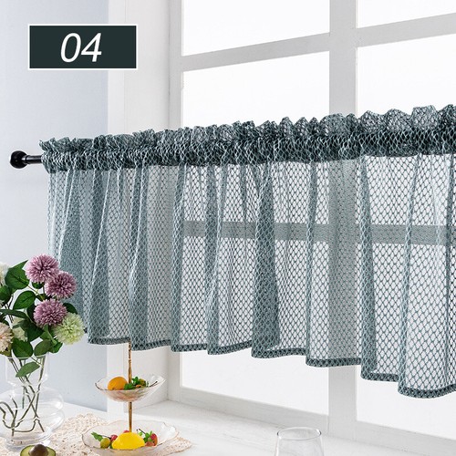 Short Lace Valance Curtains Kitchen Cafe Curtain Sheer Net Voile Curtain Decor - Picture 16 of 17