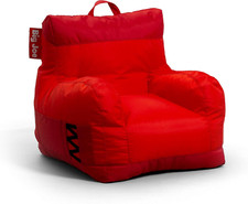 Dorm Bean Bag Chair with Drink Holder and Pocket, Two Tone Red Smartmax Durable