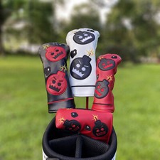 Devil Bomb Golf Wood Head Covers Headcover Driver Fairway Woods Hybrid Putter