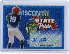 2021 Leaf Metal Noah Miller Blue Mojo Refractor #d 1/10 State Pride Autograph