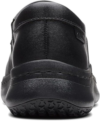 Clarks Womens Clarks Pro Gem Clog Slip Resistant Black Leather 26175022 - Picture 6 of 8