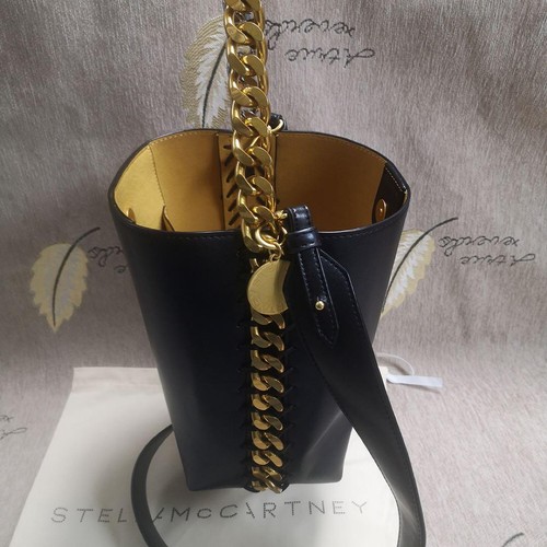 Stella McCartney Flam Bucket Bag Chain Crossbody Bag Black 2 Types Outlet - Picture 5 of 18