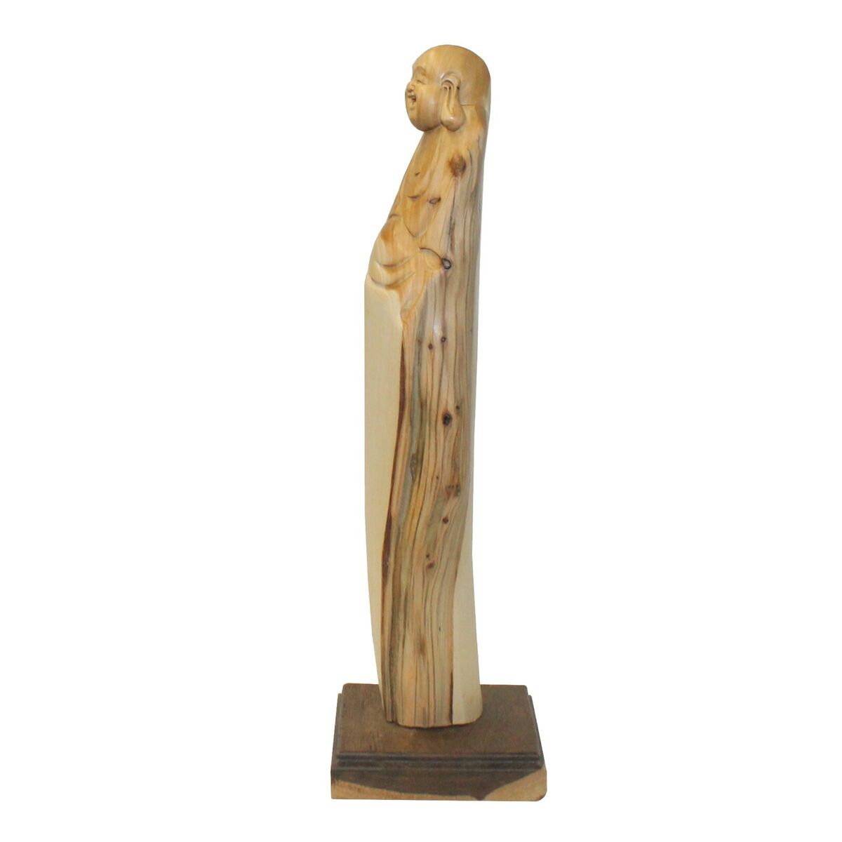 Chinese Cypress Wood Carved Irregular Shape Happy Buddha Statue ws1024S Chinese Cypress Wood Carved Irregular Shape Happy Buddha Statue ws1024S