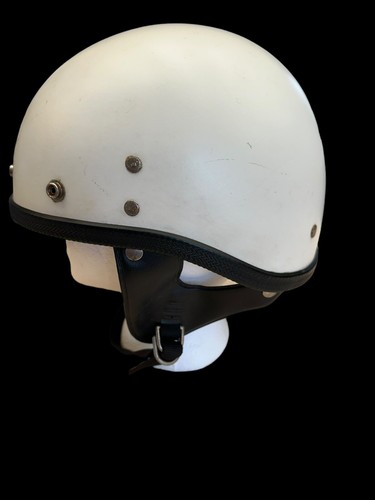 Antique 1966 Buco White Motorcycle Helmet, Honda Adjustable Small -XL - Picture 5 of 18