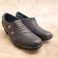 Easy Street Womens Size 8.5 Black Slip On Pleated Clogs