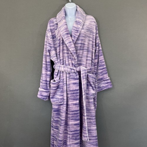 Bata Sonoma para mujer talla grande púrpura blanca envolvente piel sintética felpa manga larga - Imagen 1 de 15