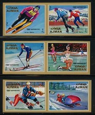 Ajman - Sapporo Olympic Games MNH Imperf Sports Stamp Set Skating (1972)
