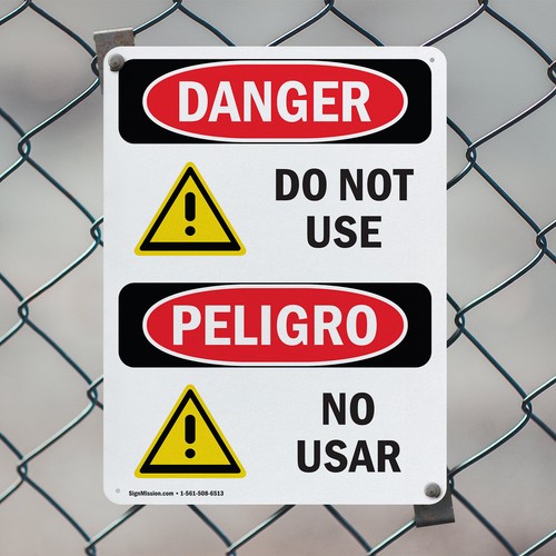 (2 Pack) Do Not Use OSHA Danger Sign Decal Metal Plastic - Bild 5 von 23