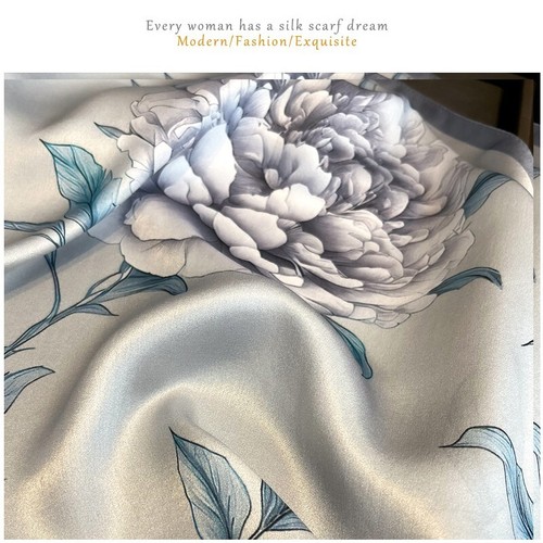 2025 100% Mulberry Silk 26 Square Scarf Women Neckerchief Wrap silk square scarf - Picture 11 of 92