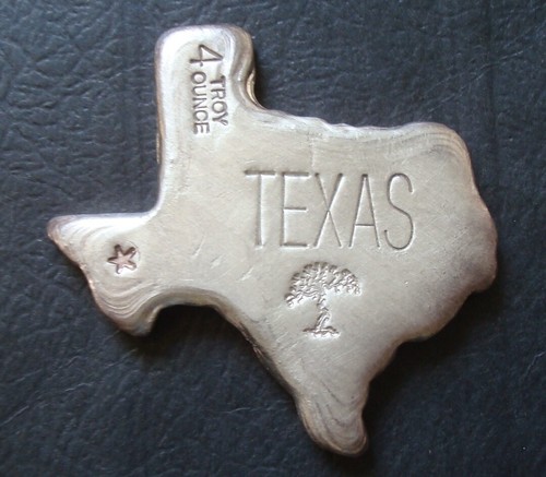 Texas 4 Feinunzen Silber unzirkuliert