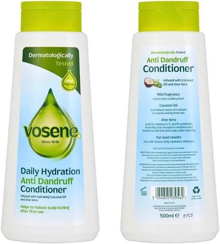 Vosene Anti Dandruff Shampoo 500ml & Conditioner 500ml Coconut Oil and Aloe Vera - Picture 2 of 4