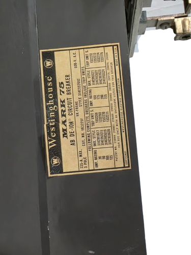 Westinghouse HK3125 314C993G20 mit 125A 1332272 Trip mit Bussen, Ösen & Front - Bild 6 von 6