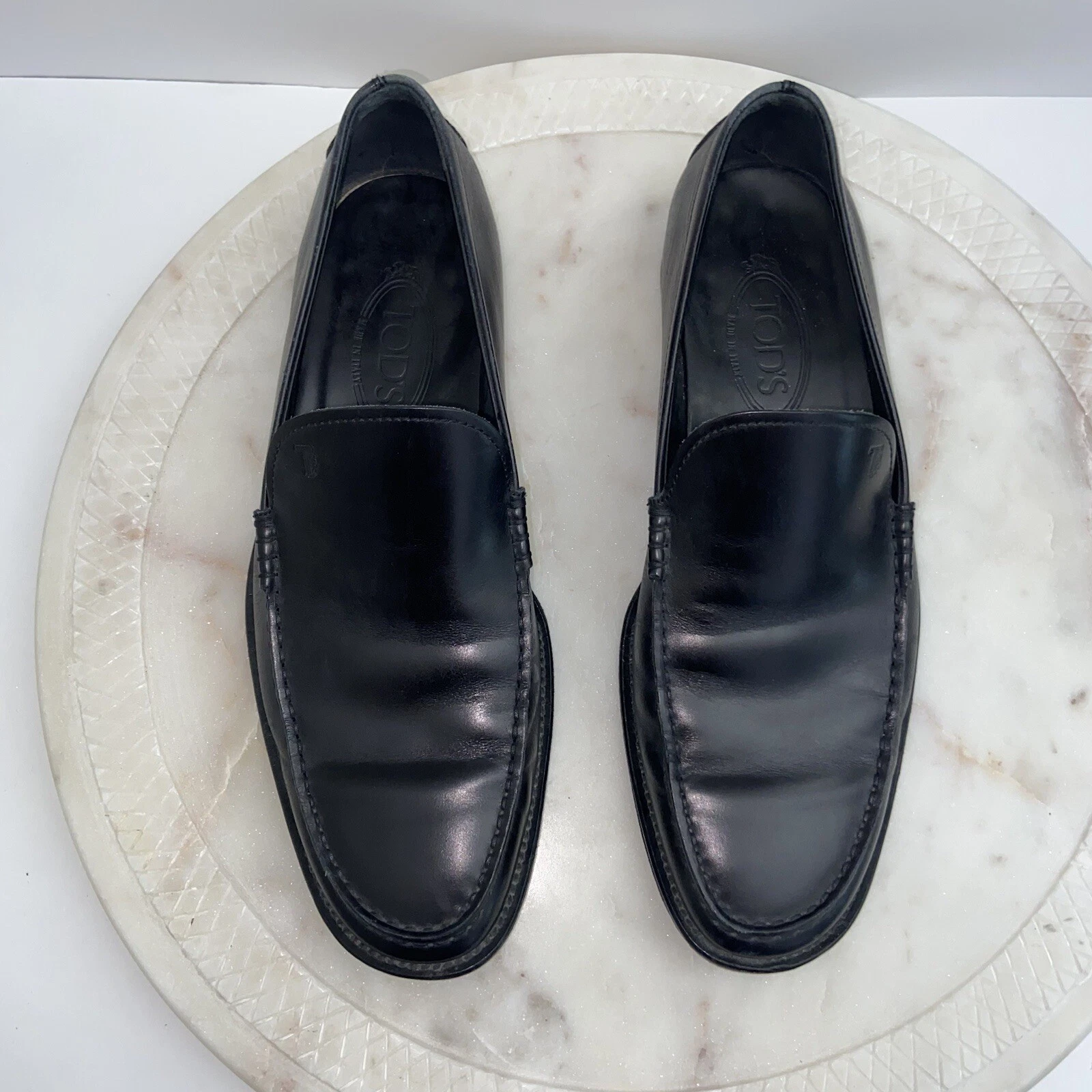 Tod’s Mocassini Scarpa Elegante Nero Oxford Pelle Italia Tods Uomo UK 8 US 9