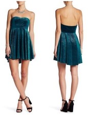 Free People blue sparkly velvet mini short Dress S small spaghetti straps boho