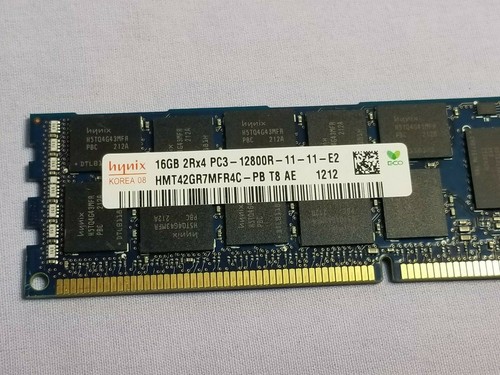 16GB 2Rx4 PC3-12800R Server Memory P/N: 672612-081, Hynix, HMT42GR7MFR4C-P - Picture 2 of 9