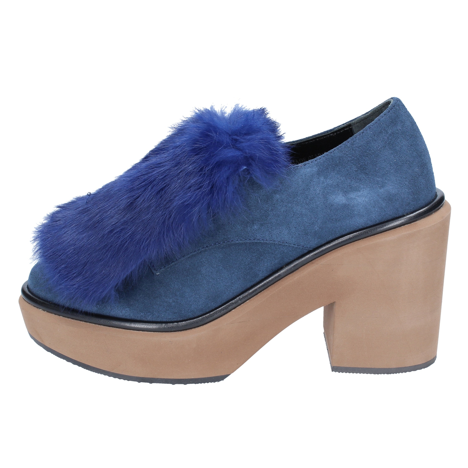 Scarpe donna PALOMA BARCELO classiche blu camoscio pelliccia BS260 Scarpe donna PALOMA BARCELO classiche blu camoscio pelliccia BS260