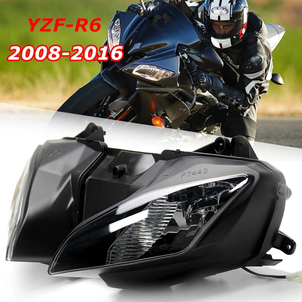 YZF-R6 Motorcycle Headlight Assemblies for Yamaha YZF R6 2008-2015 2016 Headlamp - Изображение 2 из 4