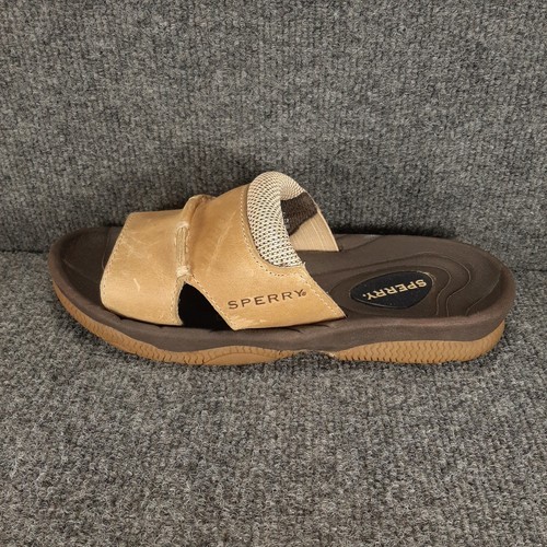 Sperry Top-Sider Sandalo Slide Pelle Marrone Uomo Taglia 9M Barca Dock Casual - Foto 9 di 21