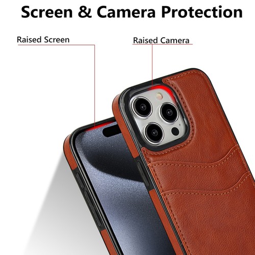 Leather Wallet Case for iPhone 16 Pro Max | Card Slots | Premium Protection - Photo 14 sur 15