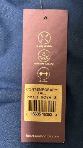 Neu mit Etikett HeartSoul Scrub-Hose Größe Small Tall niedriger Bund ausgestelltes Bein royalblau 20110T - Bild 5 von 6