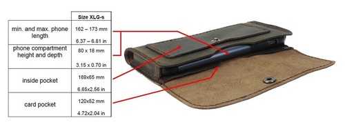 LEATHER HAND STITCHED WAIST POUCH CASE COVER WITH CARD POCKETS FOR MOBILE PHONES - Picture 45 of 57