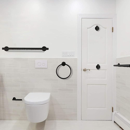 High Quality 6 Pcs Stainless Steel Bathroom Towel Rack Set Wall Mount - Picture 4 of 7