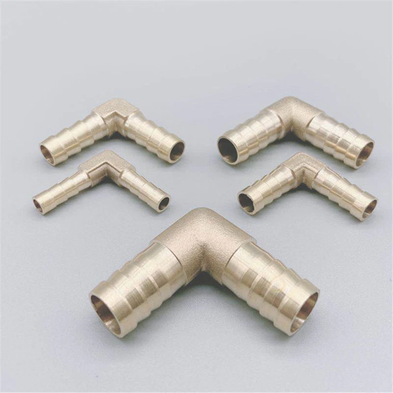 90 Degree Pipe Fitting L Right Angle Elbow Brass Barb Connector Fuel Hose Joiner