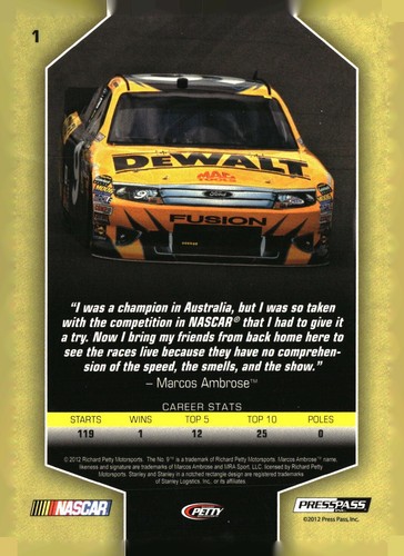 2012 Press Pass Total Memorabilia racing Serial number, base, SP, inserts PYC - Picture 69 of 184