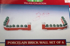 Lemax Collectibles Porcelain Brick Wall 2 Sets of 6 Village Collection